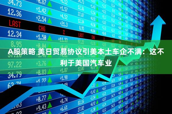 A股策略 美日贸易协议引美本土车企不满：这不利于美国汽车业